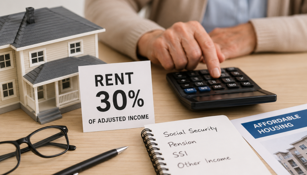 62+ 시니어 아파트 렌트 30%는 어떻게 계산되나요?