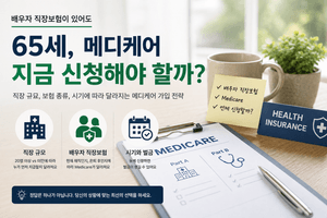65세인데 배우자 직장보험이 있다면 Medicare를 꼭 신청해야 할까요?