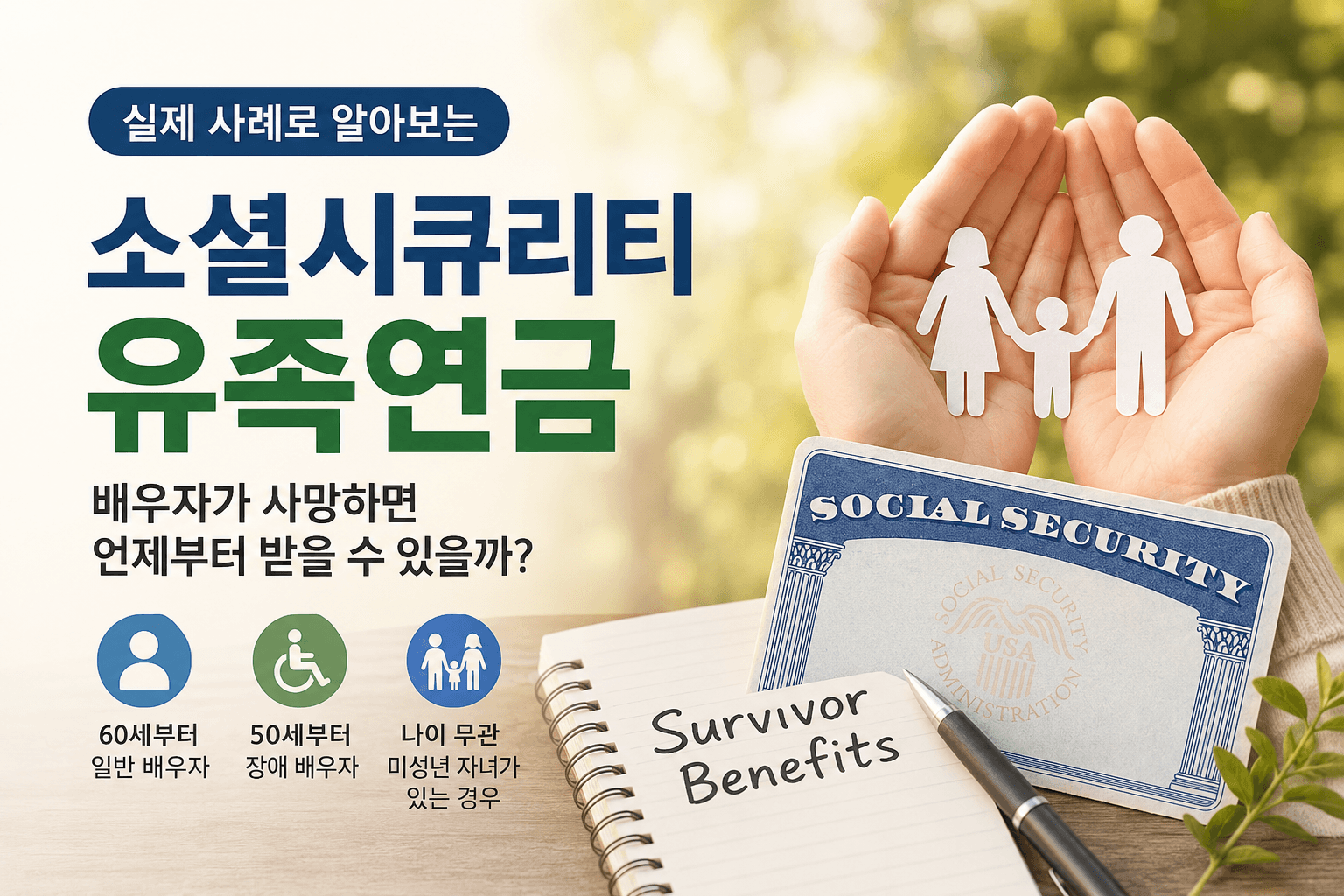소셜시큐리티 유족연금 배우자와 미성년 자녀 수급 조건